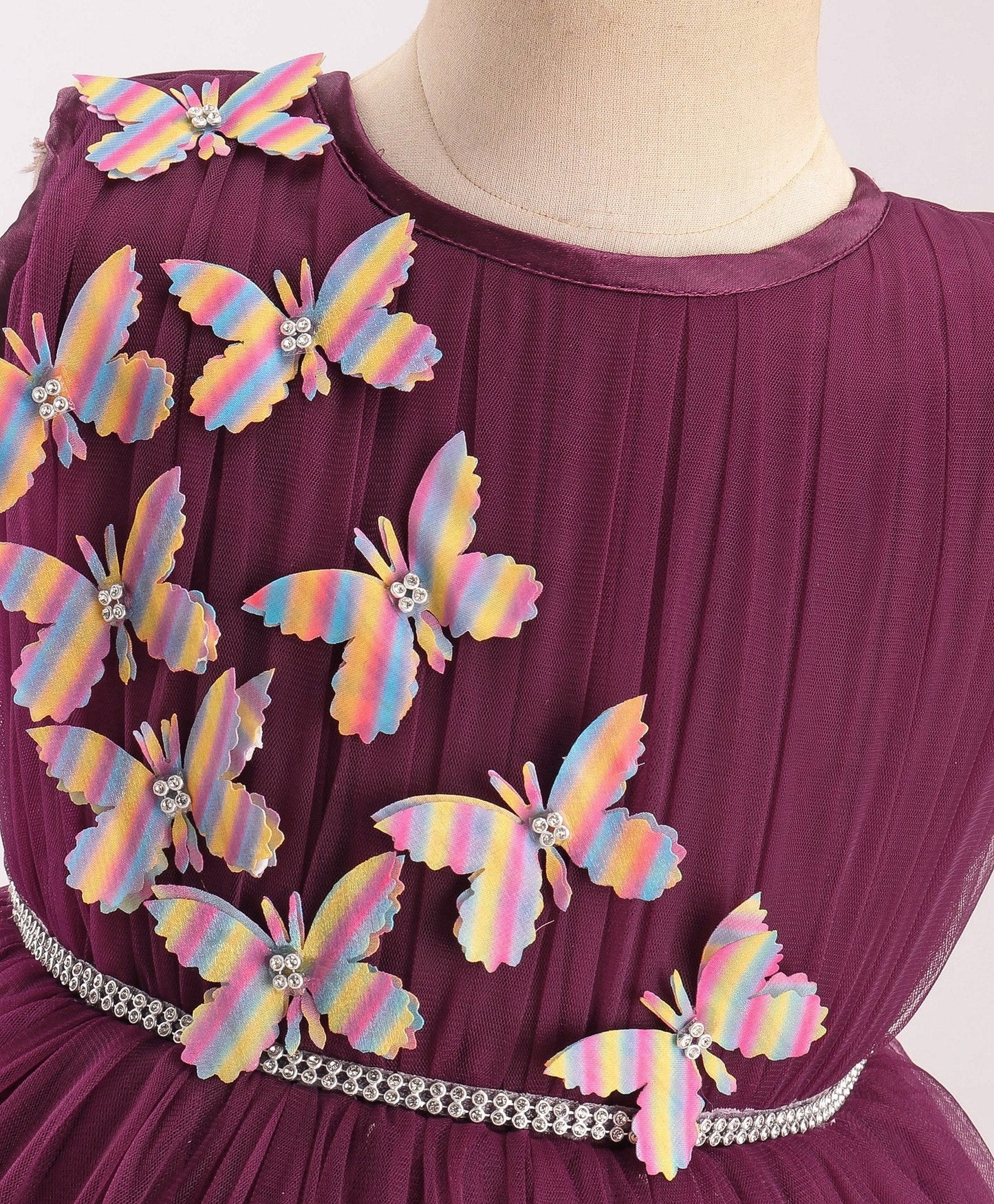 Enfance Sleeveless Flare Dress-Wine