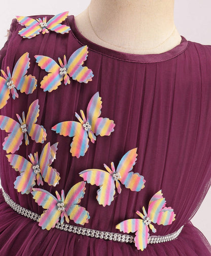 Enfance Sleeveless Flare Dress-Wine
