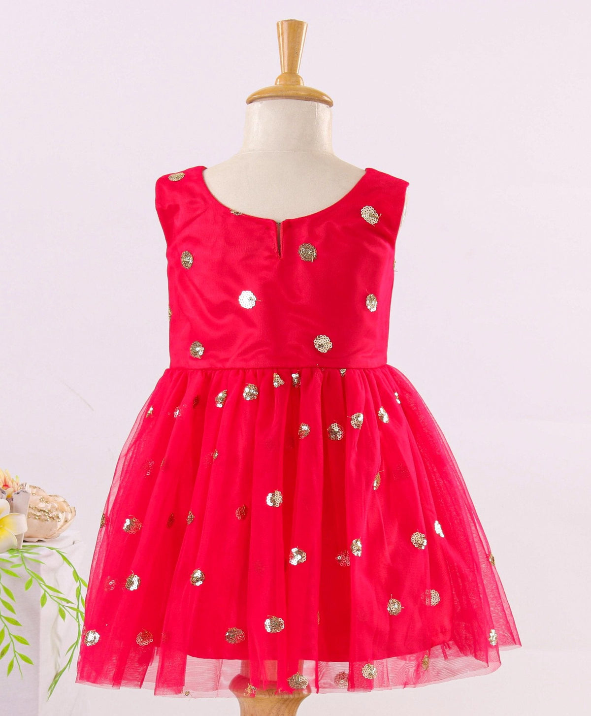 Enfance Sequins Flared Sleeveless Party Dress - Rani