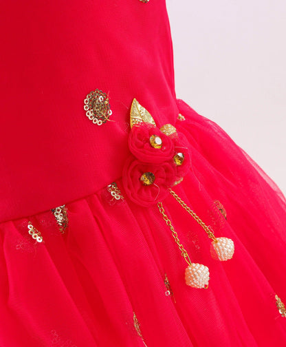 Enfance Sequins Flared Sleeveless Party Dress - Rani