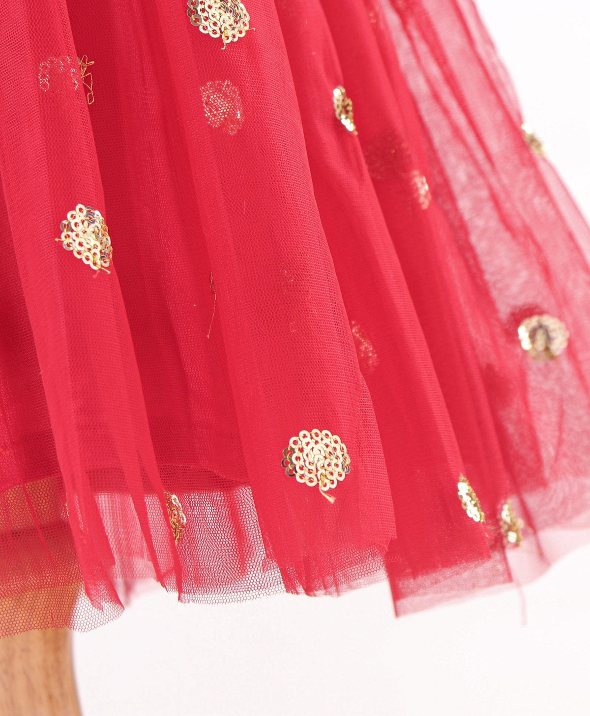 Enfance Sequins Flared Sleeveless Party Dress - Maroon