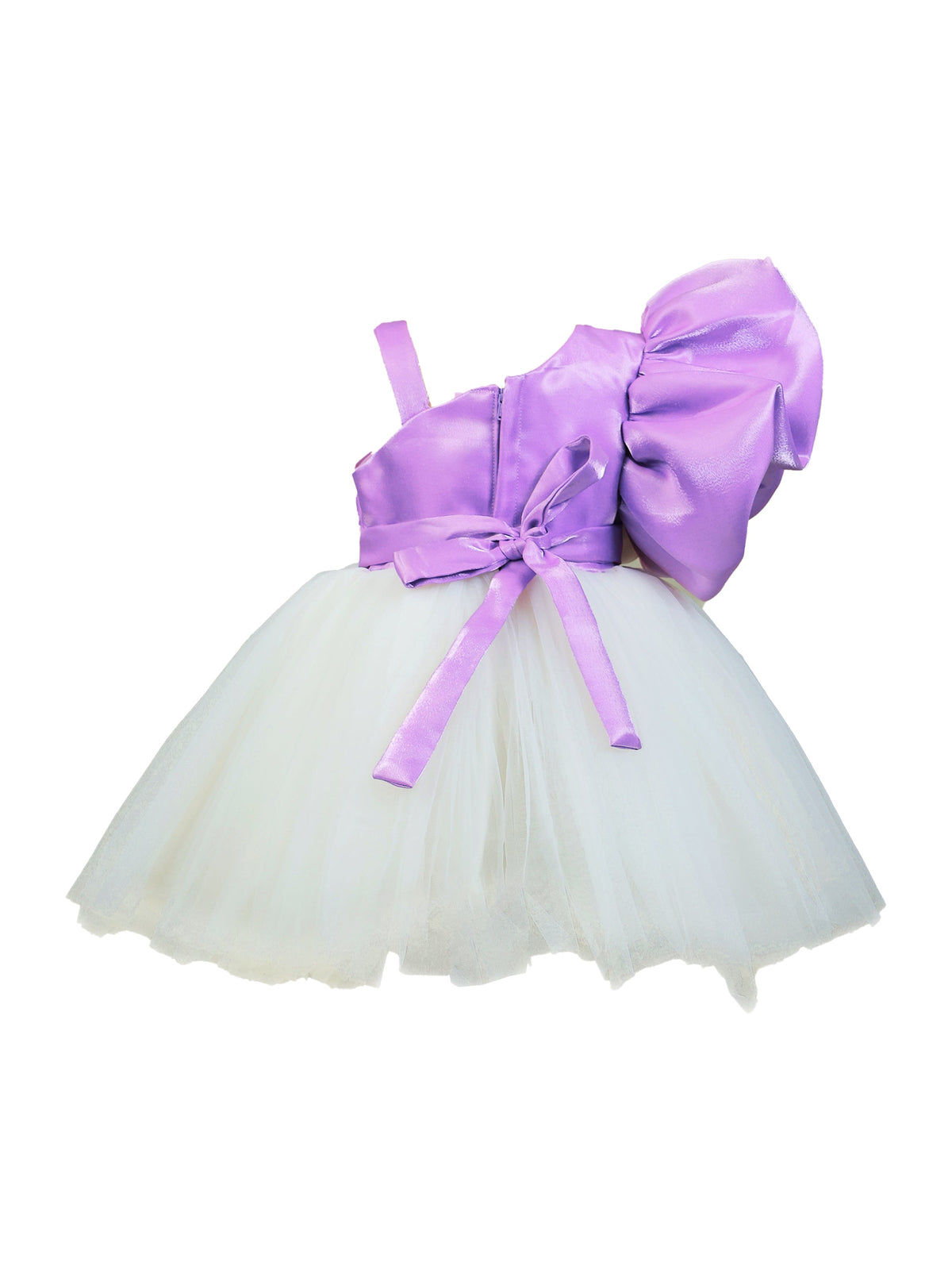 Enfance Sleeveless Floral Detailed Flare Net Party Dress - White