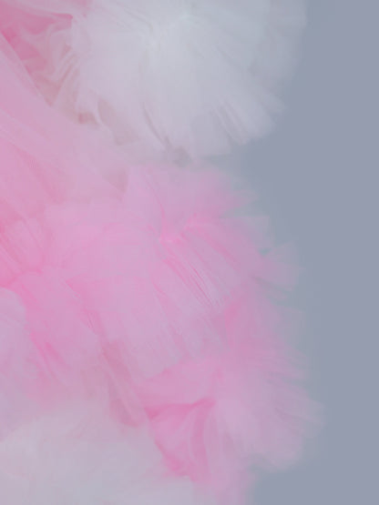 Enfance Sleeveless Embellished Tutu Dress with Ruffles - Pink