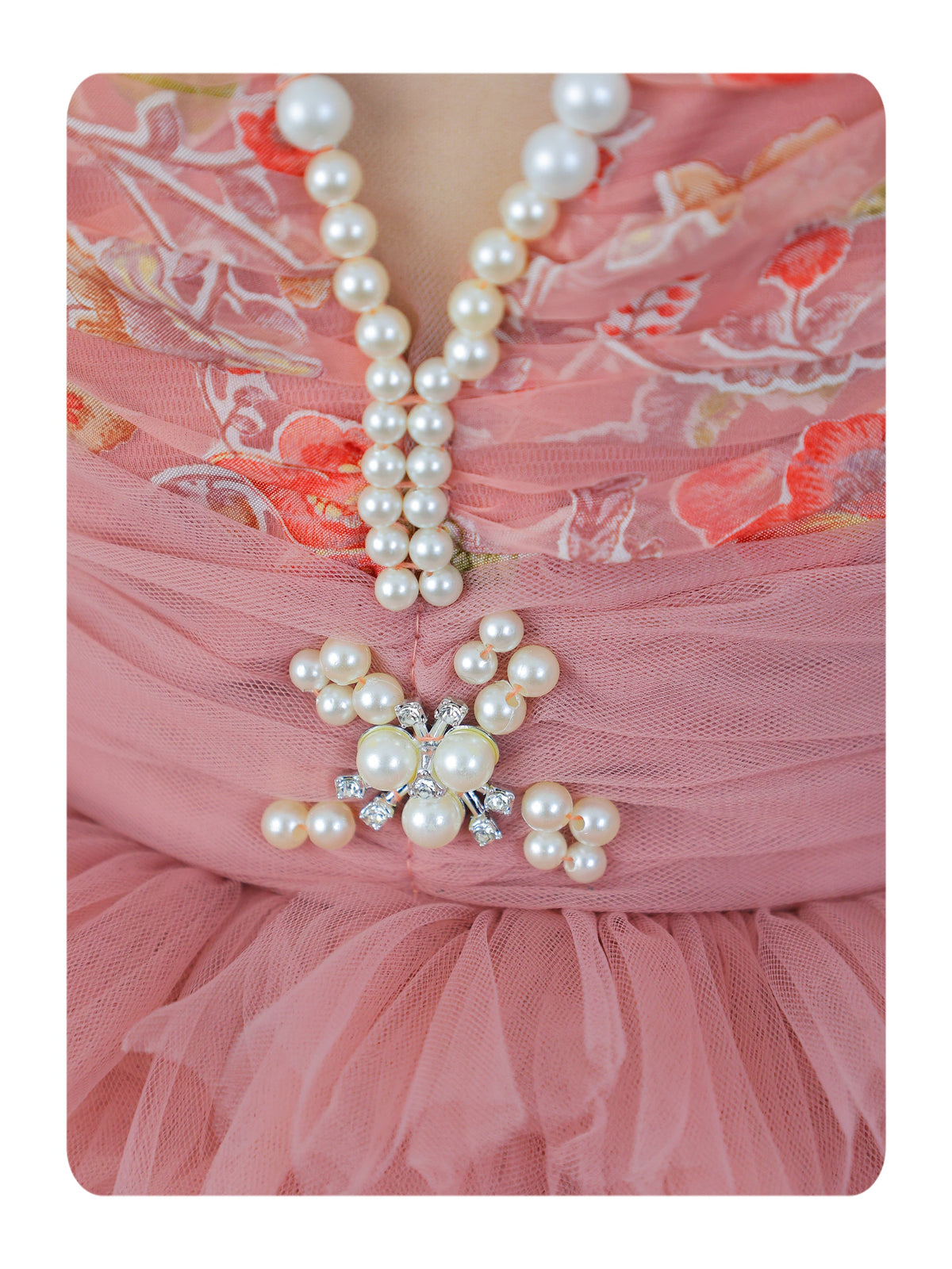 Enfance Short Sleeve Sequins Embellished Layered Party Net Dress - Onion Pink
