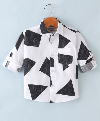 Dapper Dudes Full Sleeves Printed Shirt - Black