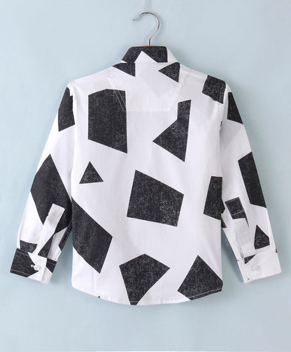 Dapper Dudes Full Sleeves Printed Shirt - Black