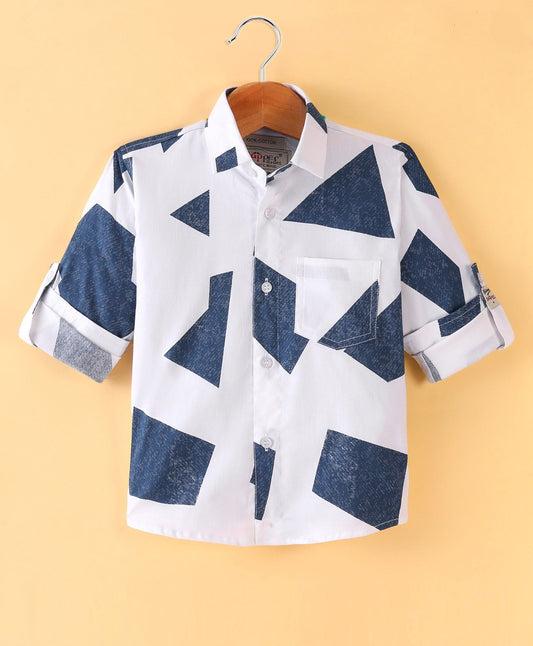 Dapper Dudes Full Sleeves Printed Shirt - Blue