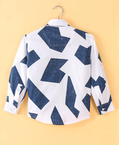 Dapper Dudes Full Sleeves Printed Shirt - Blue