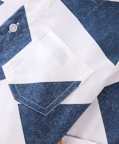 Dapper Dudes Full Sleeves Printed Shirt - Blue