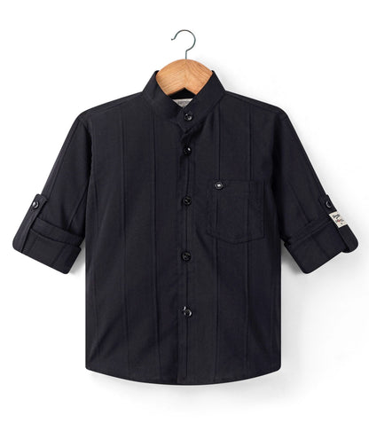 Dapper Dudes Full Sleeves Striped Shirt - Black