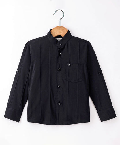 Dapper Dudes Full Sleeves Striped Shirt - Black