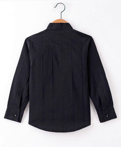 Dapper Dudes Full Sleeves Striped Shirt - Black