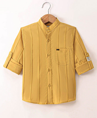 Dapper Dudes Full Sleeves Striped Shirt - Yellow