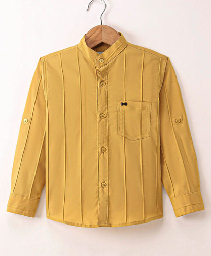 Dapper Dudes Full Sleeves Striped Shirt - Yellow