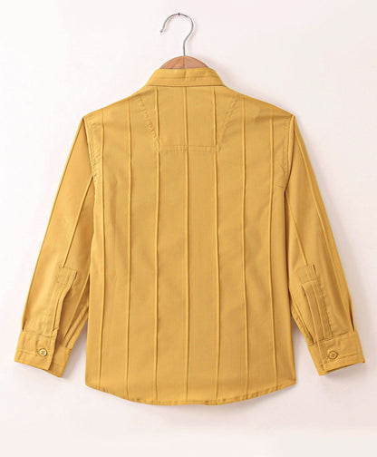 Dapper Dudes Full Sleeves Striped Shirt - Yellow