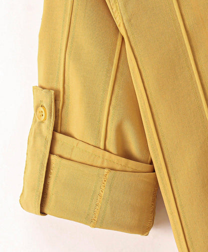 Dapper Dudes Full Sleeves Striped Shirt - Yellow