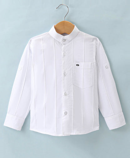 Dapper Dudes Full Sleeves Striped Shirt - White