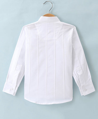 Dapper Dudes Full Sleeves Striped Shirt - White