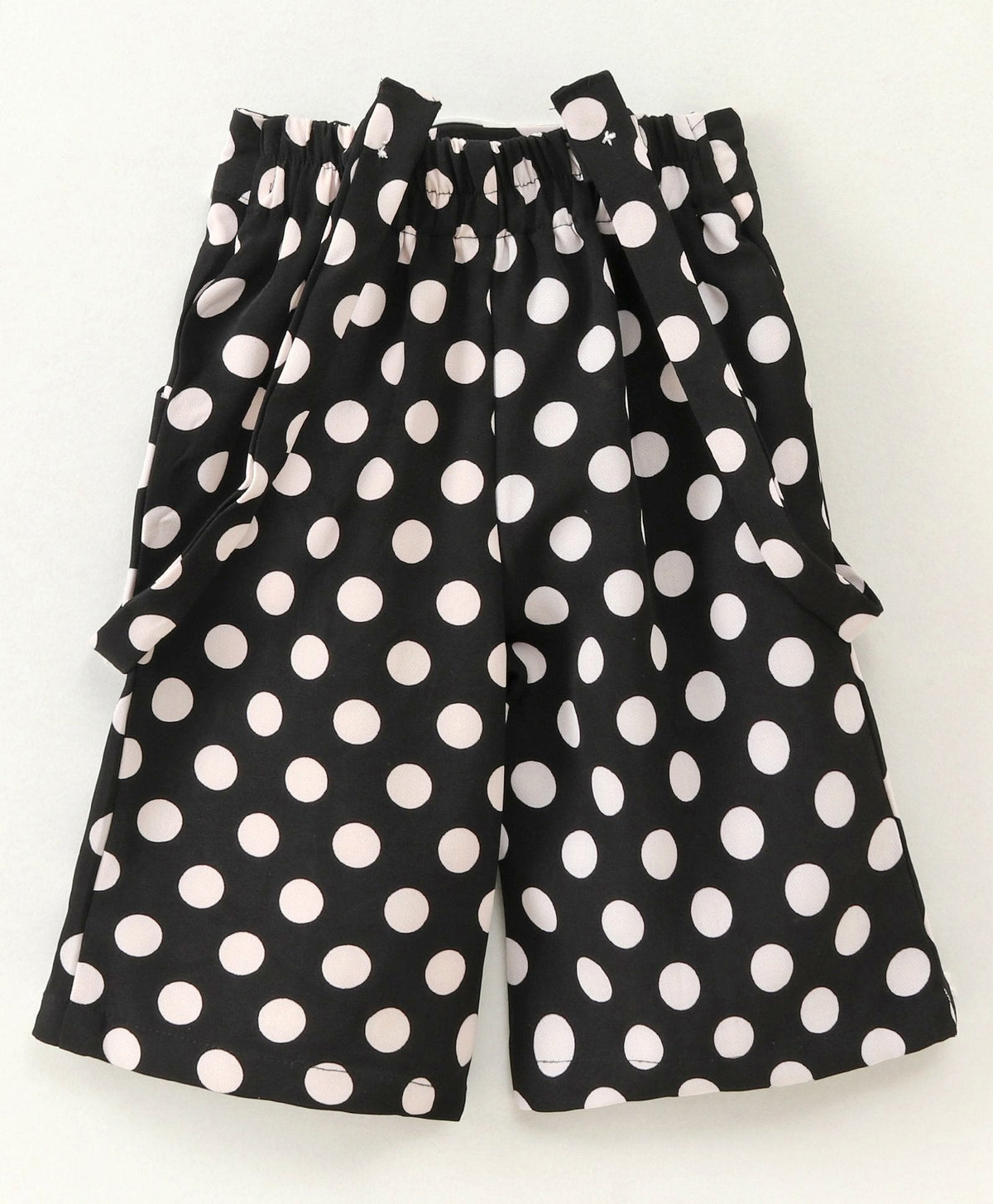 Enfance Full Sleeves Text Printed Tee With Polka Dot Printed Suspender Pants-Red