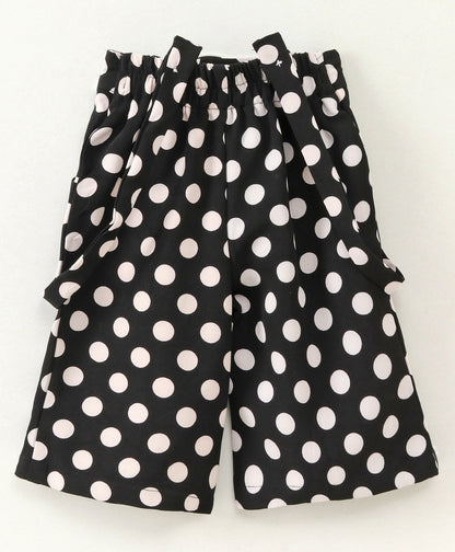 Enfance Full Sleeves Text Printed Tee With Polka Dot Printed Suspender Pants-Red