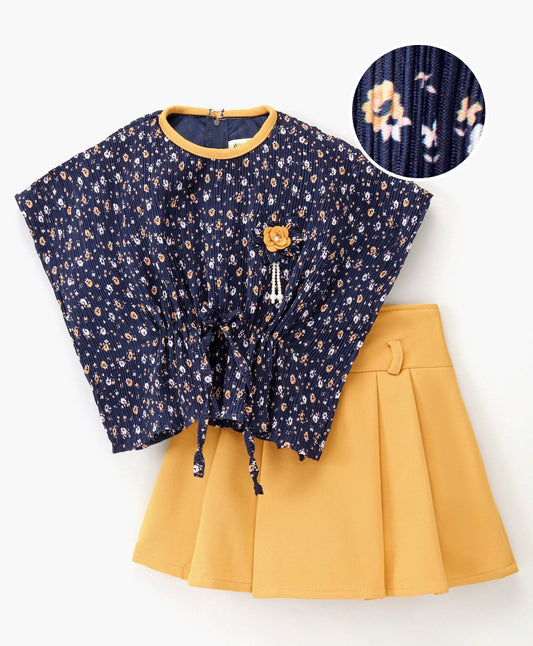 Enfance Kaftan Top With Skirt-Mustard