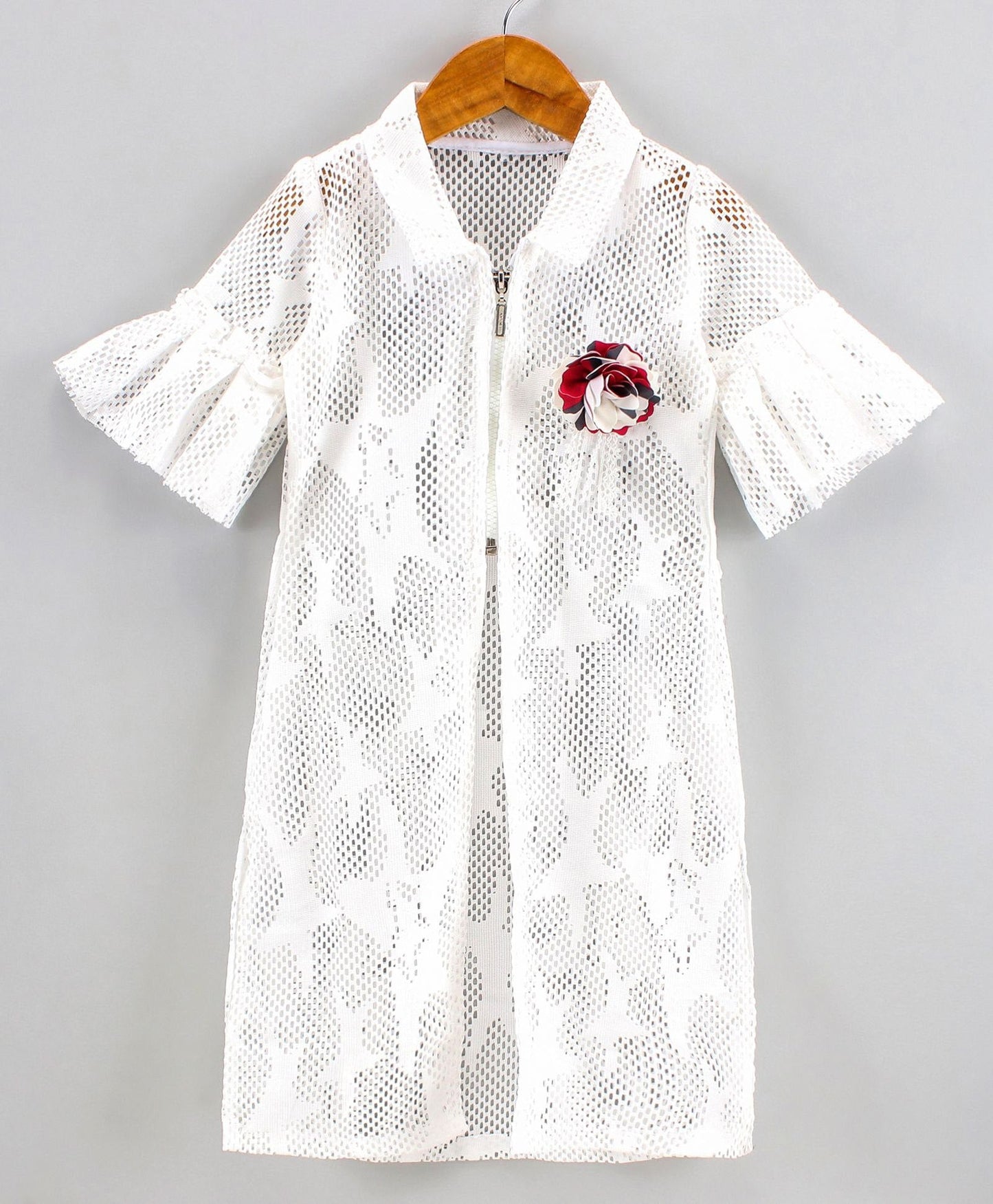 Enfance Half Sleeves Striped Dress With Jacket-Rani