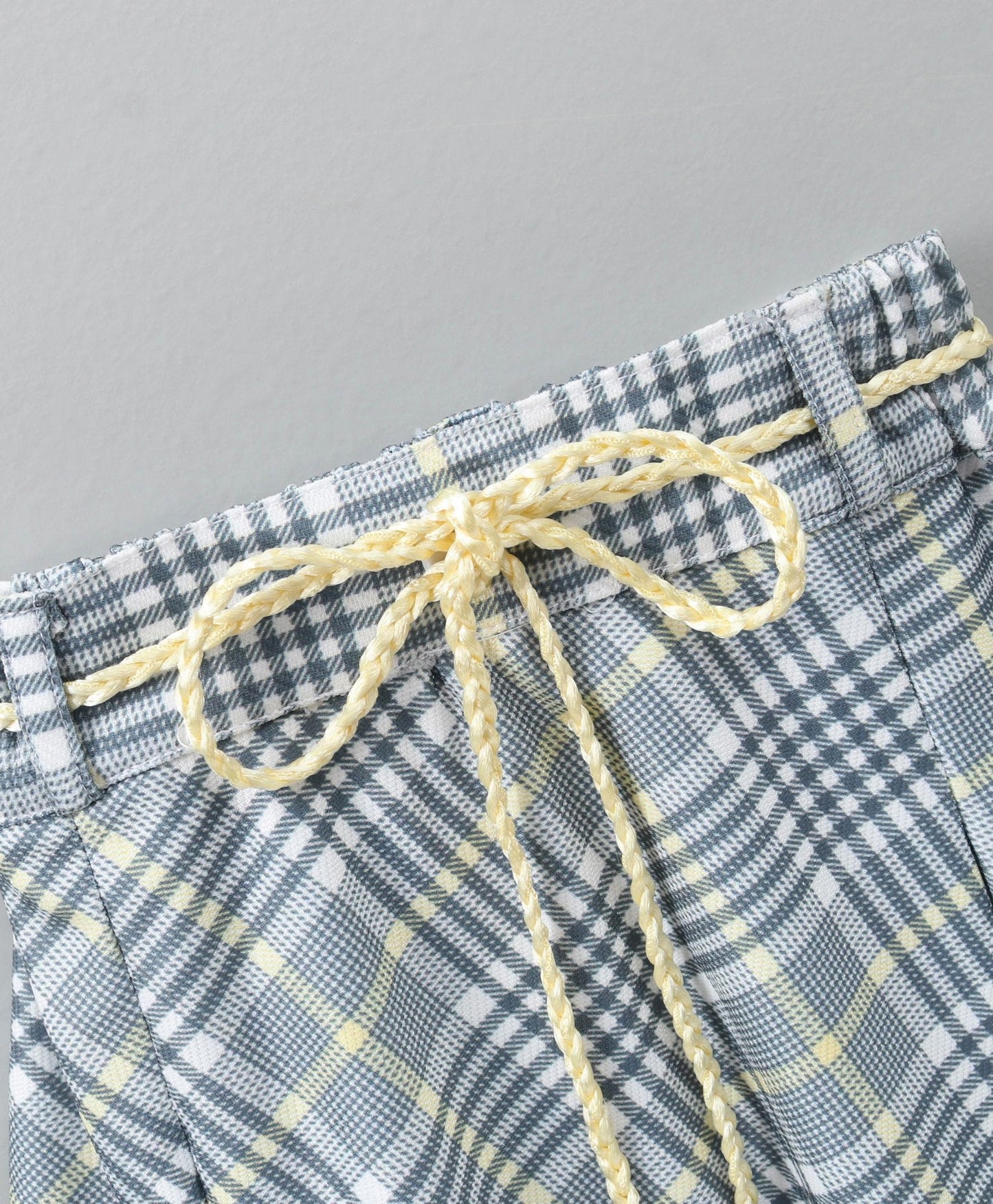Enfance Half Sleeves Butterfly Applique Top & Checks Print Skirt Set -Lemon