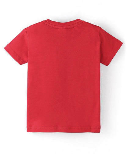 Dapper Dudes Half Sleeves Boys & Beep Print Tees - Red  D.Grey
