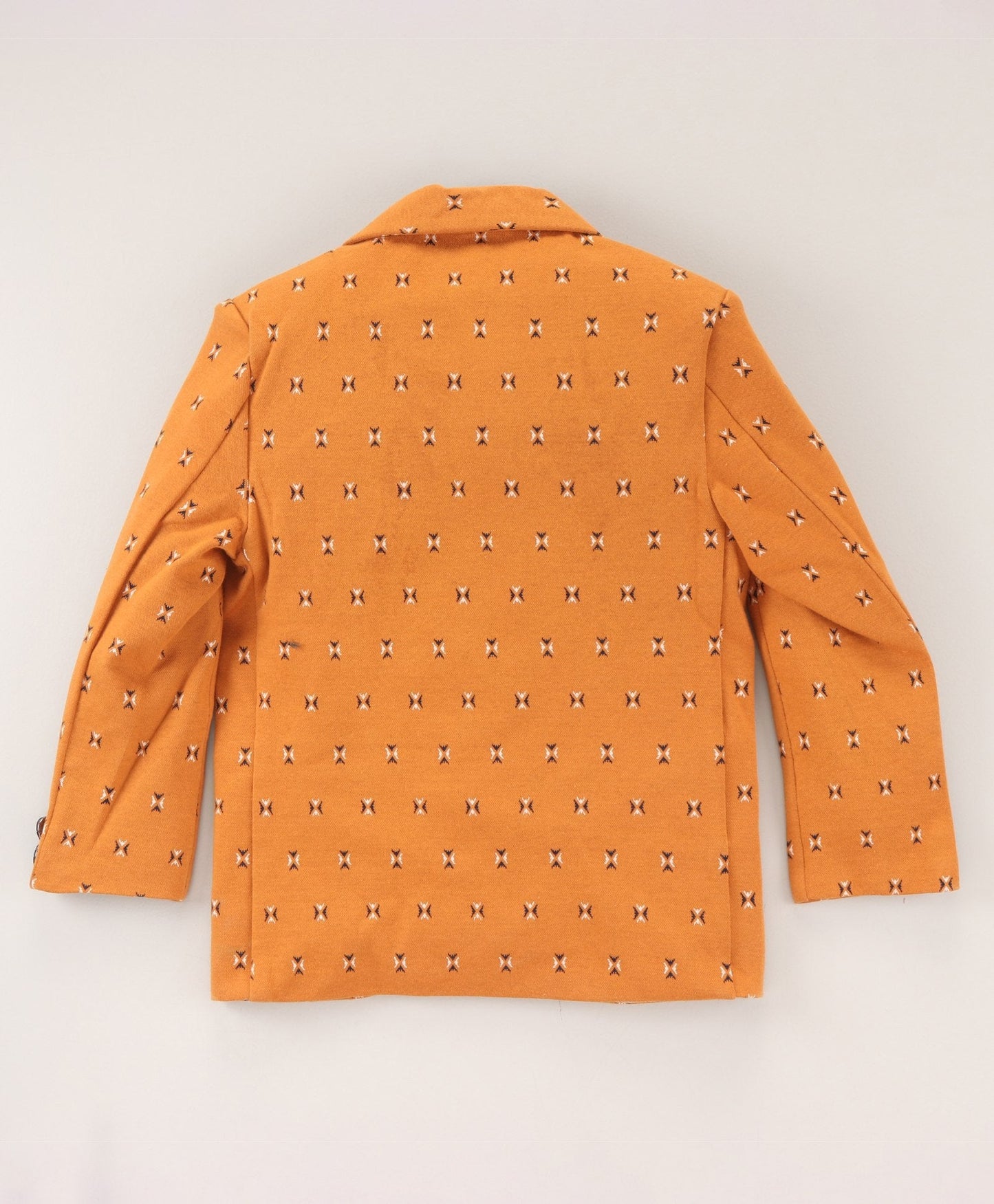 Dapper Dudes Full Sleeves Printed Blazer With Tee  - Mustard