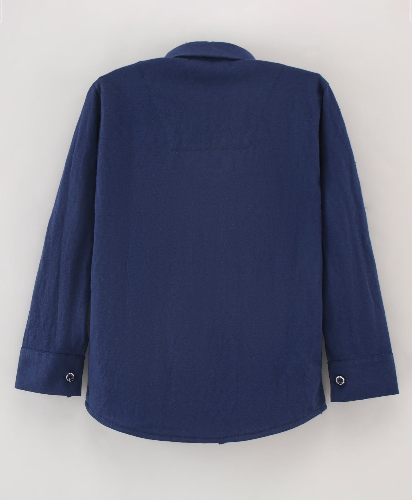 Dapper Dudes Full Sleeves Solid Shirt With Bow - Navy