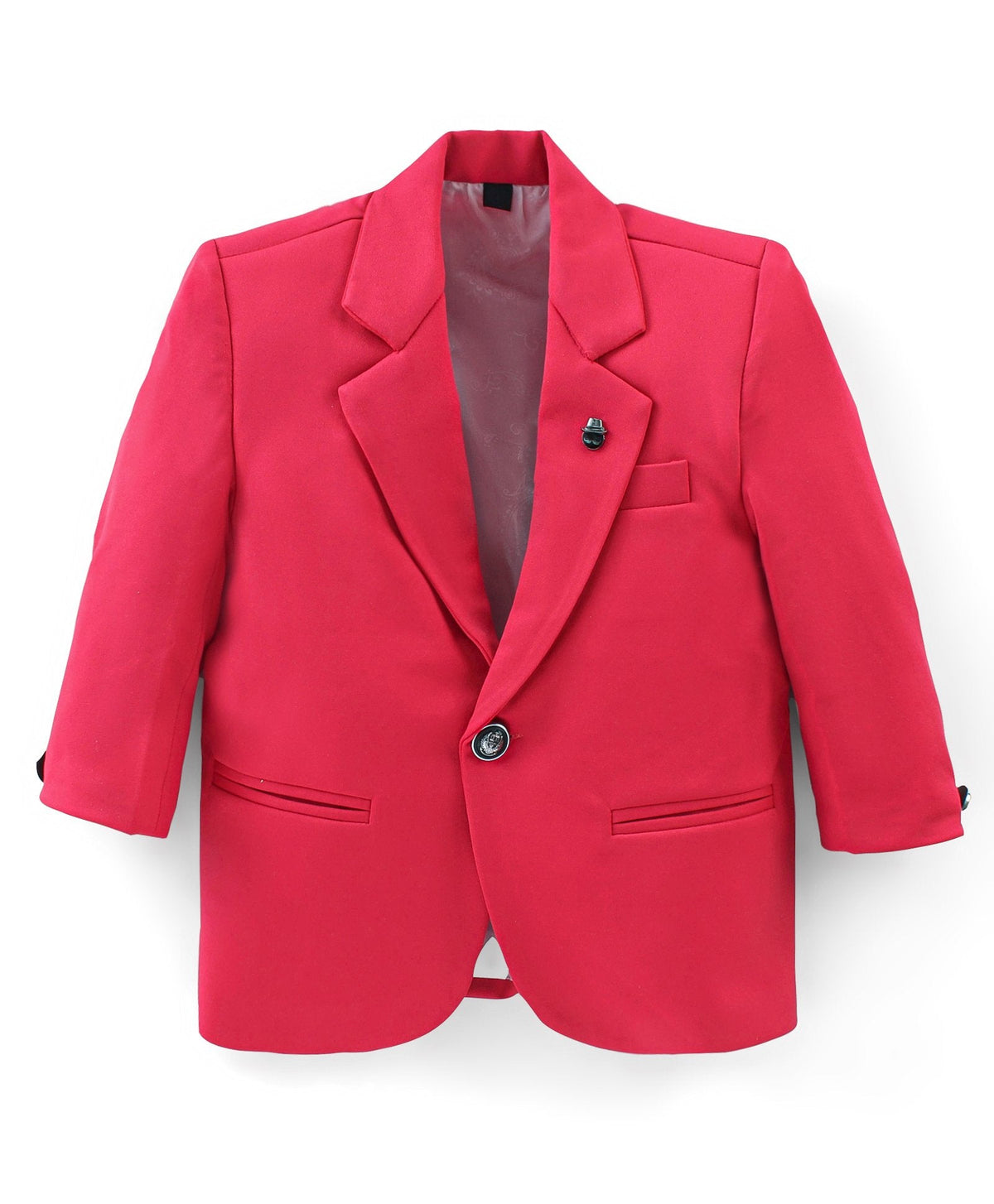 Dapper Dudes Full Sleeves Blazer With Evolve Print Tee & Bottom - Red