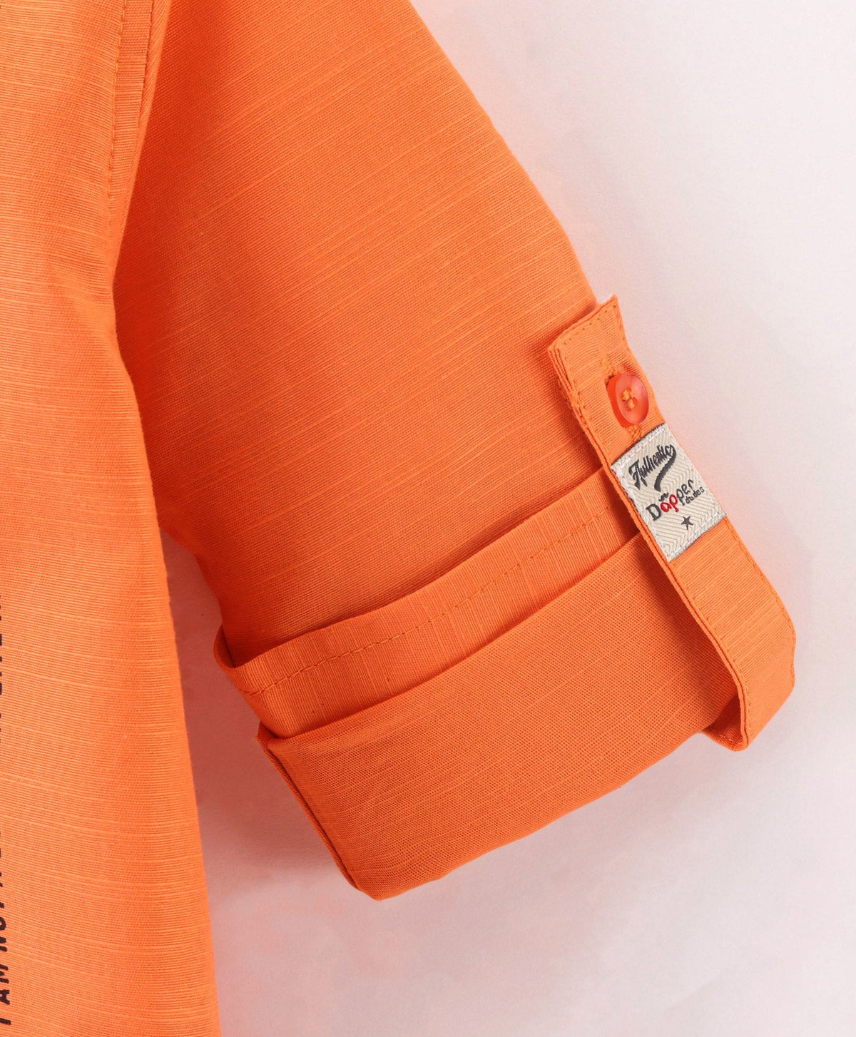 Dapper Dudes Full Sleeves Text Print Shirt - Orange