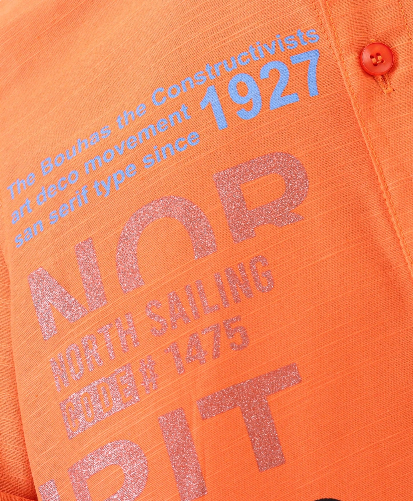 Dapper Dudes Full Sleeves Text Print Shirt - Orange