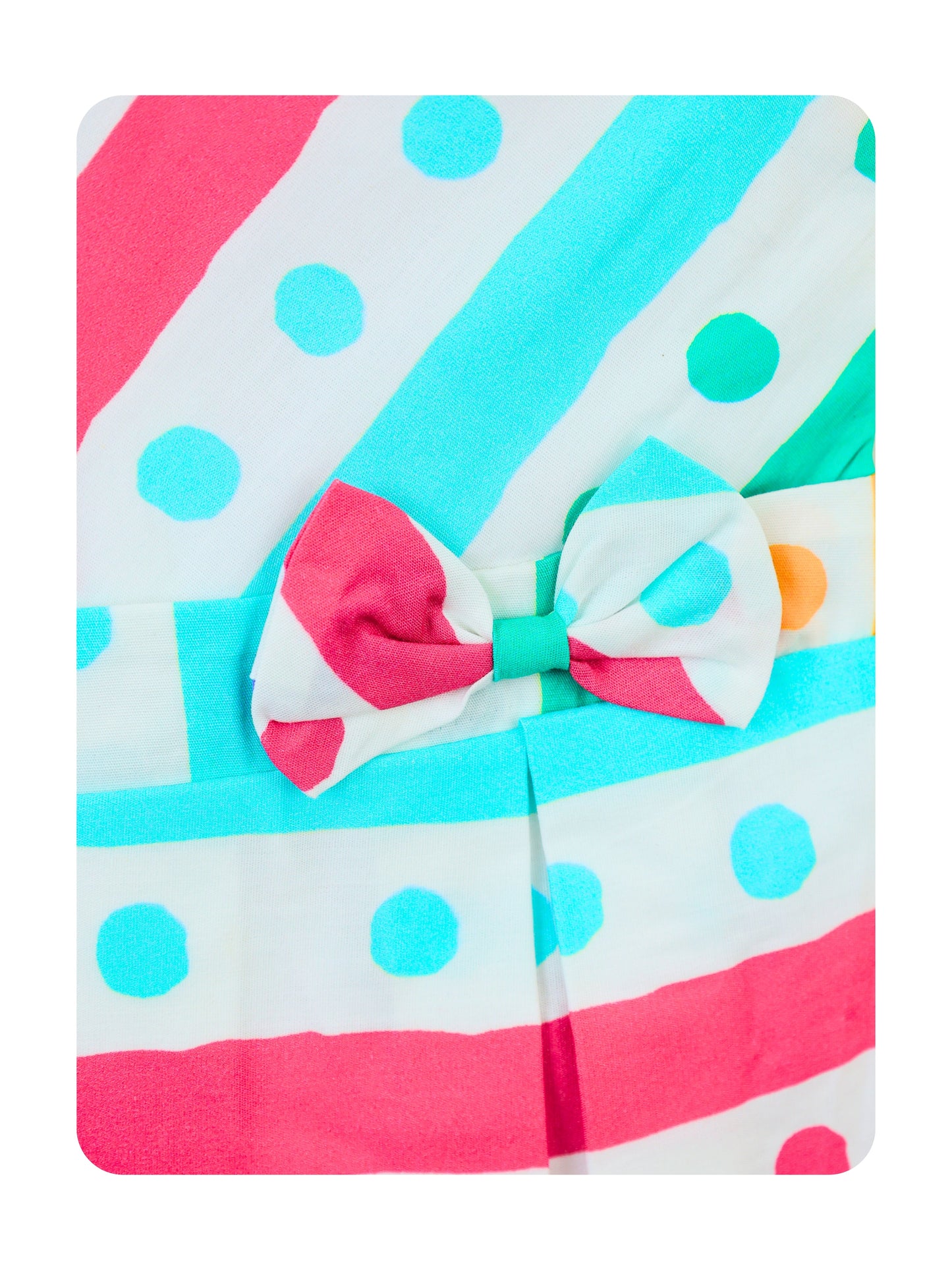 Enfance Short Sleeves Pleated & Geometric Printed Dress - Pink